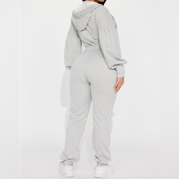 FashionNova Heather Grey Jumpsuit - Picture 5 of 8